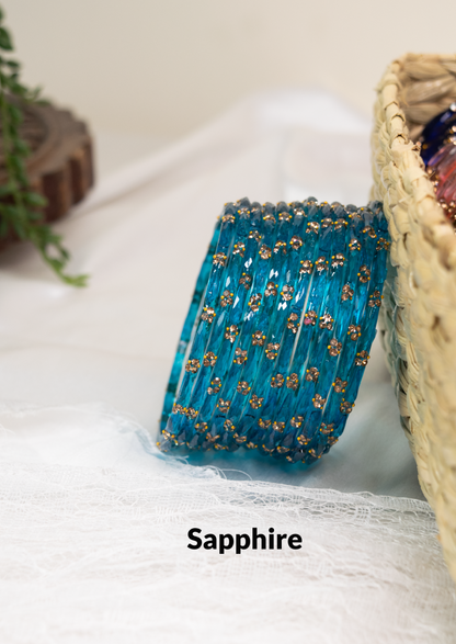 Tulips Stone Glass Bangles